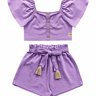 01 conjunto menina shorts e blusa botoes playground