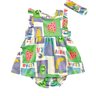 01 vestido body bebe menina frutinhas c faixa de cabelo fakini