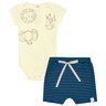 03 conjunto bebe menino body safari shorts listrado kiko baby