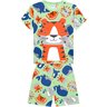 04 pijama camiseta e bermuda menino tigre brilha no escuro kyly