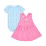 02 conjunto bebe menina body e salopete florzinhas kiko baby