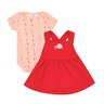 04 conjunto bebe menina body e salopete florzinhas kiko baby