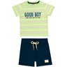 01 conjunto bebe menino camiseta e bermuda good boy coloritta verde claro