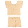 01 conjunto menina blusa e shorts saia bordados coloritta