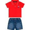04 conjunto bebe menino polo e bermuda barquinho mundi