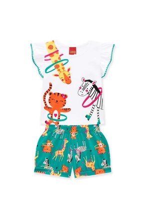01 conjunto bebe menina blusa e short bichinhos kyly