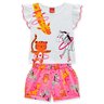 02 conjunto bebe menina blusa e short bichinhos kyly