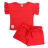 01 conjunto menina vermelho bababo kidstok