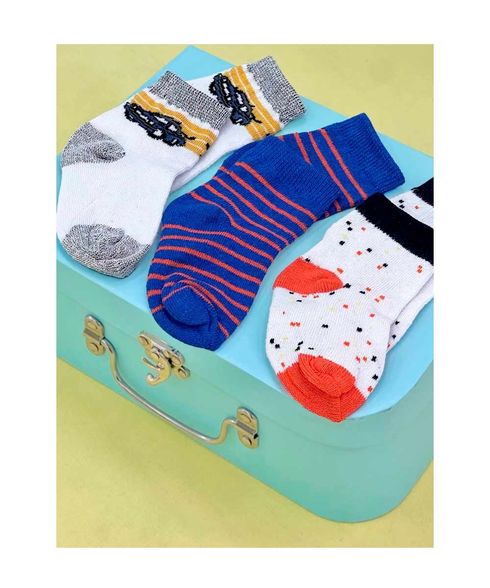Meia Menino Kit c/3 Estampas - Koda Meias