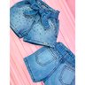 02 short jeans menina strass