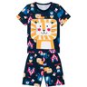 01 pijama menino camiseta e bermuda leaozinho circo brilha no escuro kyly