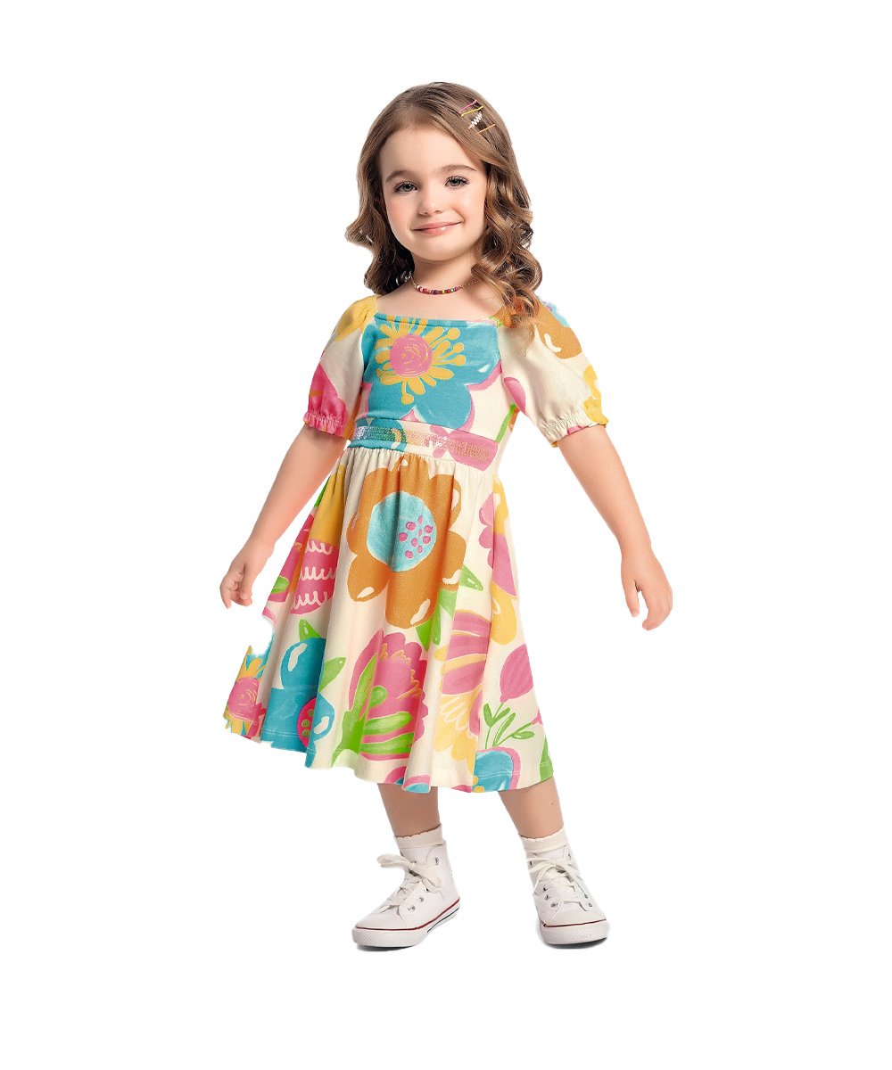 ウキウキ fafa women・kids120〜130 Vestido Midi Verde - Fakini Kids