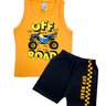 03 conjunto menino regata e bermuda trator shuma kids