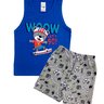 04 conjunto menino regata e bermuda trator shuma kids
