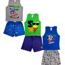 02 kit 3 conjuntos regata e bermuda menino verao