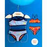 01 biquini menina dupla face uv ursinhos listrado brandili laranja