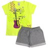 01 conjunto menina blusa e short guitarra shuma kids