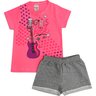 02 conjunto menina blusa e short guitarra shuma kids