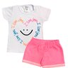 01 conjunto menina blusa e short coracao love you shuma kids