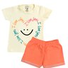 02 conjunto menina blusa e short coracao love you shuma kids