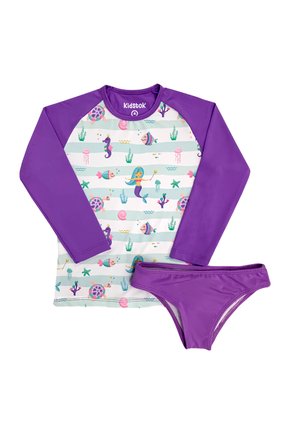 01 conjunto biquini menina sereia protecao uv kidstok
