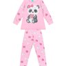 01 pijama menina moletom flanelado panda brilha no escuro kyly