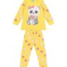 02 pijama menina moletom flanelado panda brilha no escuro kyly