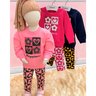 01 conjunto menina blusao flanelado e legging florzinhas kyly