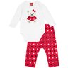 02 conjunto bebe menina body e calca flanelada ursinha kyly