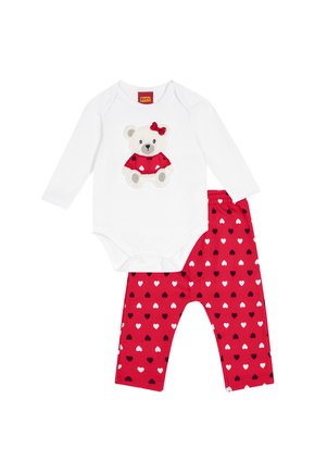 02 conjunto bebe menina body e calca flanelada ursinha kyly