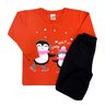 02 conjunto menina blusao e calca moletom pinguim shuma kids