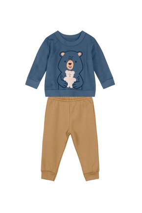 04 conjunto menino blusao e calca moletom bordado ursinho brandili