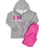 04 conjunto menina blusao e calca moletom love ursinho shuma kids