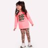02 conjunto menina blusao flanelado e legging florzinhas kyly