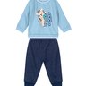 01 conjunto bebe menino blusao e calca moletom flanelado tigrinho brandili