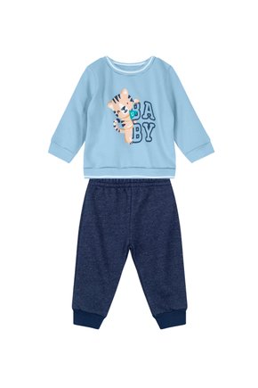01 conjunto bebe menino blusao e calca moletom flanelado tigrinho brandili