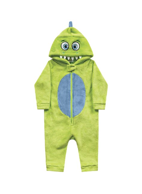 Macacão Bebê Menino Pelúcia Dinossauro Fakini