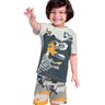 05 pijama menino camiseta e bermuda dino esqueleto brilha no escuro kyly