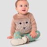 02 conjunto bebe menino blusao peluciado leao e calca moletom malwee