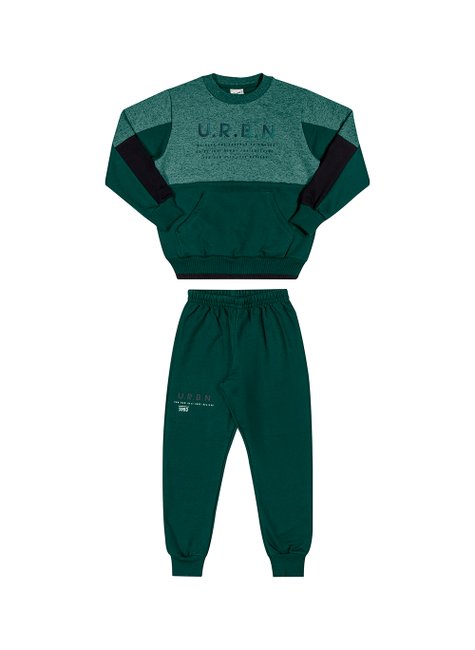 03 conjunto menino blusao e calca moletom escrita holografica angero cinza 6