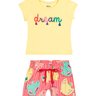04 conjunto menina blusa e short dream elian amarelo g
