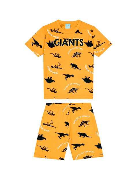 03 pijama menino camiseta e bermuda dino giants kyly mostarda 14