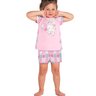 01 pijama camiseta e short menina gatinha kyly rosa claro 4