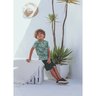 01 conjunto menino camiseta e bermuda folhagem elian areia 2