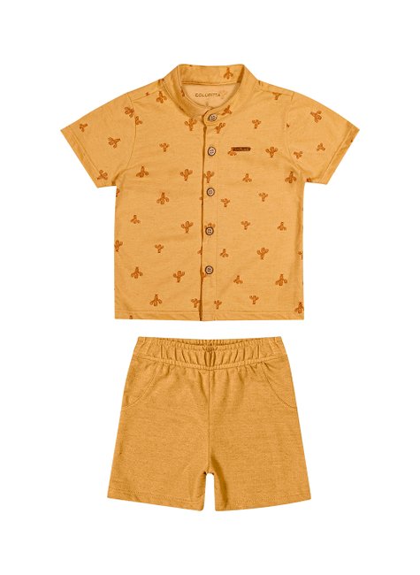 07 conjunto menino camiseta e bermuda cacto coloritta off white 3