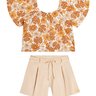 03 conjunto menina blusa floral e short moletom coloritta caramelo 8