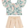 04 conjunto menina blusa floral e short moletom coloritta caramelo 8