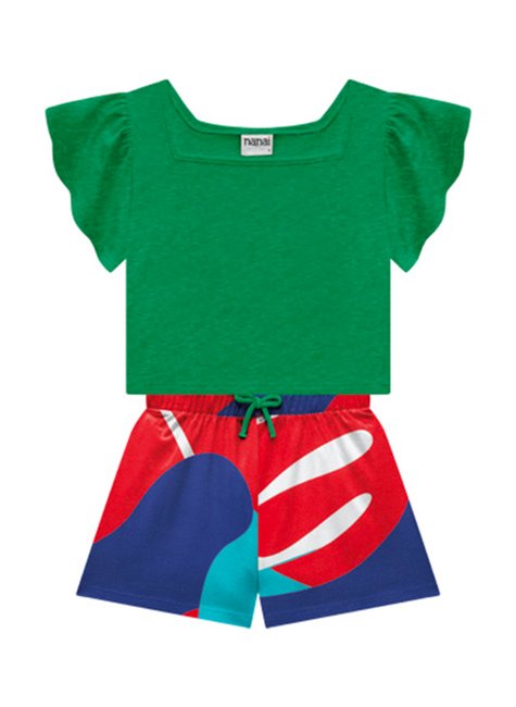 05 conjunto menina cropped e short mescla nanai terracota 12