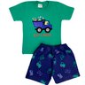 01 conjunto menino camiseta e bermuda trator catolele laranja 3