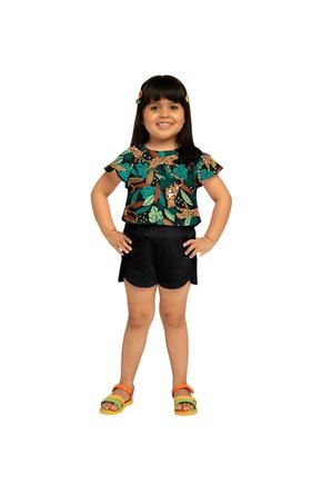 03 conjunto menina blusa folhagem e short moletinho nanai preto 1